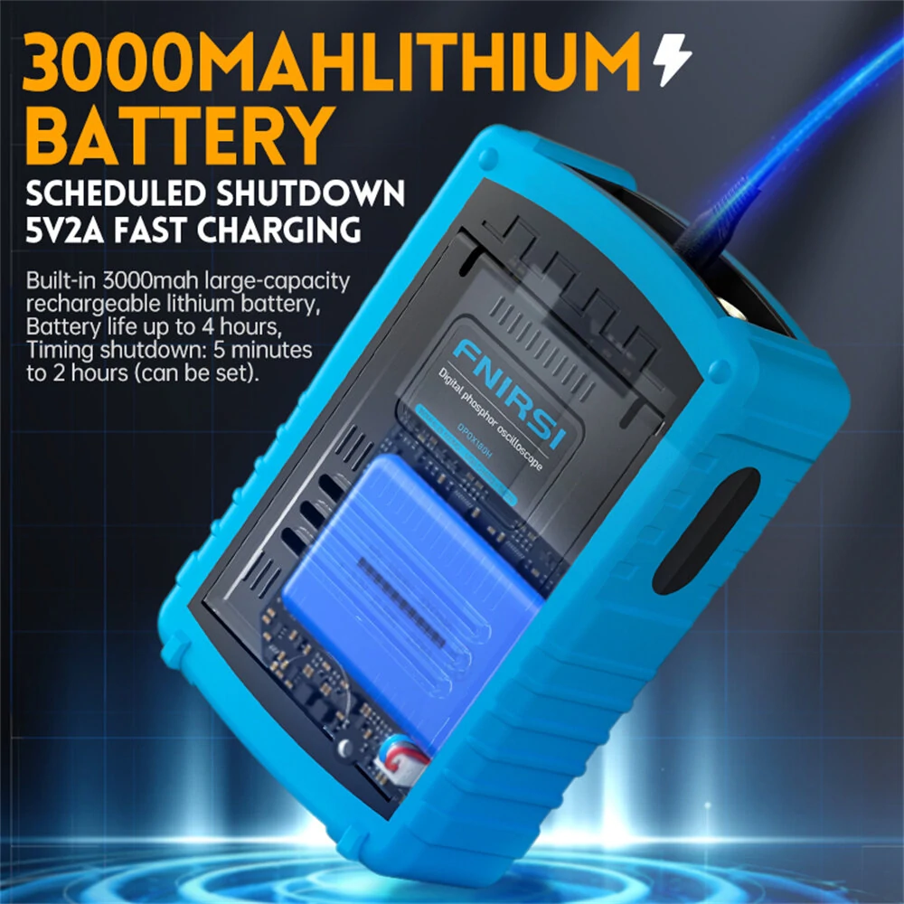 FNIRSI DPOX180H Handheld Phosphor Digital Oscilloscope 180MHz -3DB 50000wfms/s Dual Channel 20Mhz Signal Generator ZOOM XY FFT - Image 8