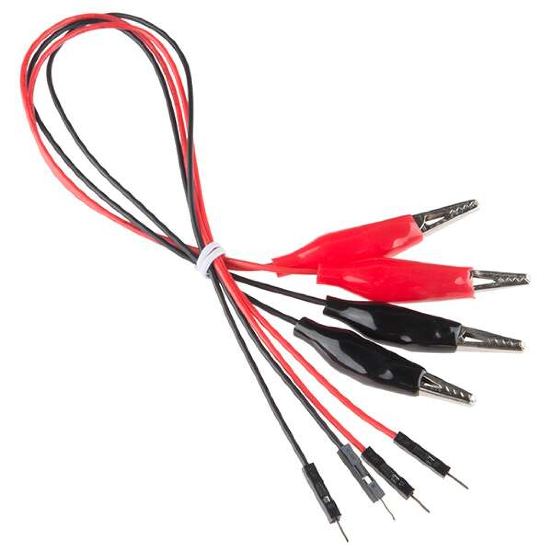 Crocodile Clip to Male Wires Set 4 Pcs