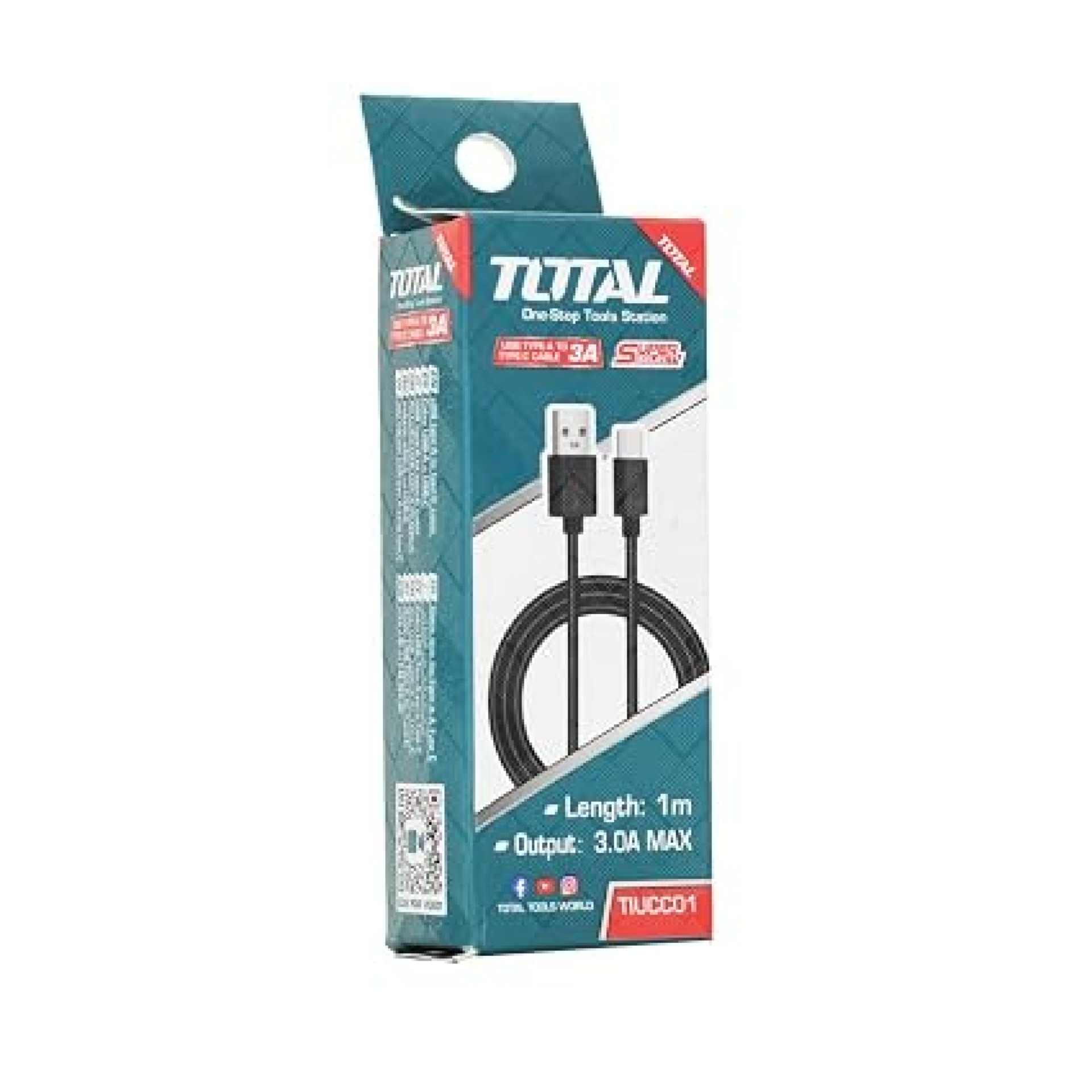 USB Charger Cable for TOTAL USB type-A to type-C cable 1m TIUCC01