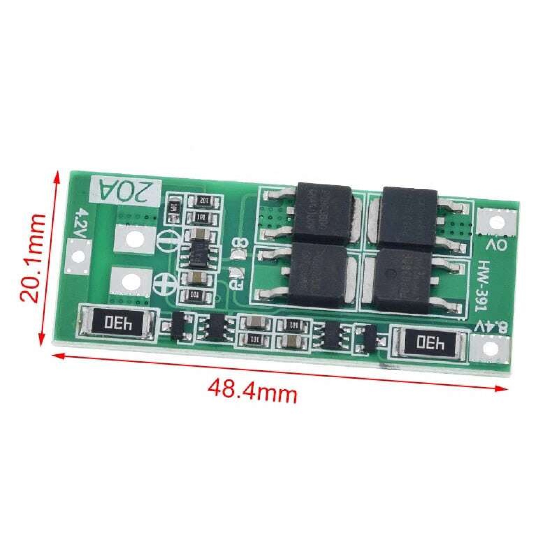 Lithium Battery Charger Protection Module (BMS) 2S 20A 8.4V with Cell Balancing